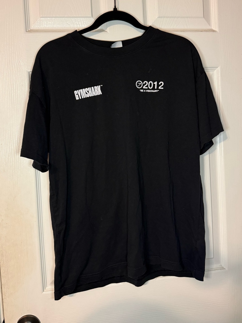 Gymshark Oversized 2012 Logo Black Graphic Tee - Medium